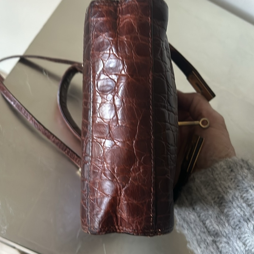 🔥HP🔥True VTG Maraolo small Alligator Crossbody Bag, brown, Italy - Picture 11 of 17